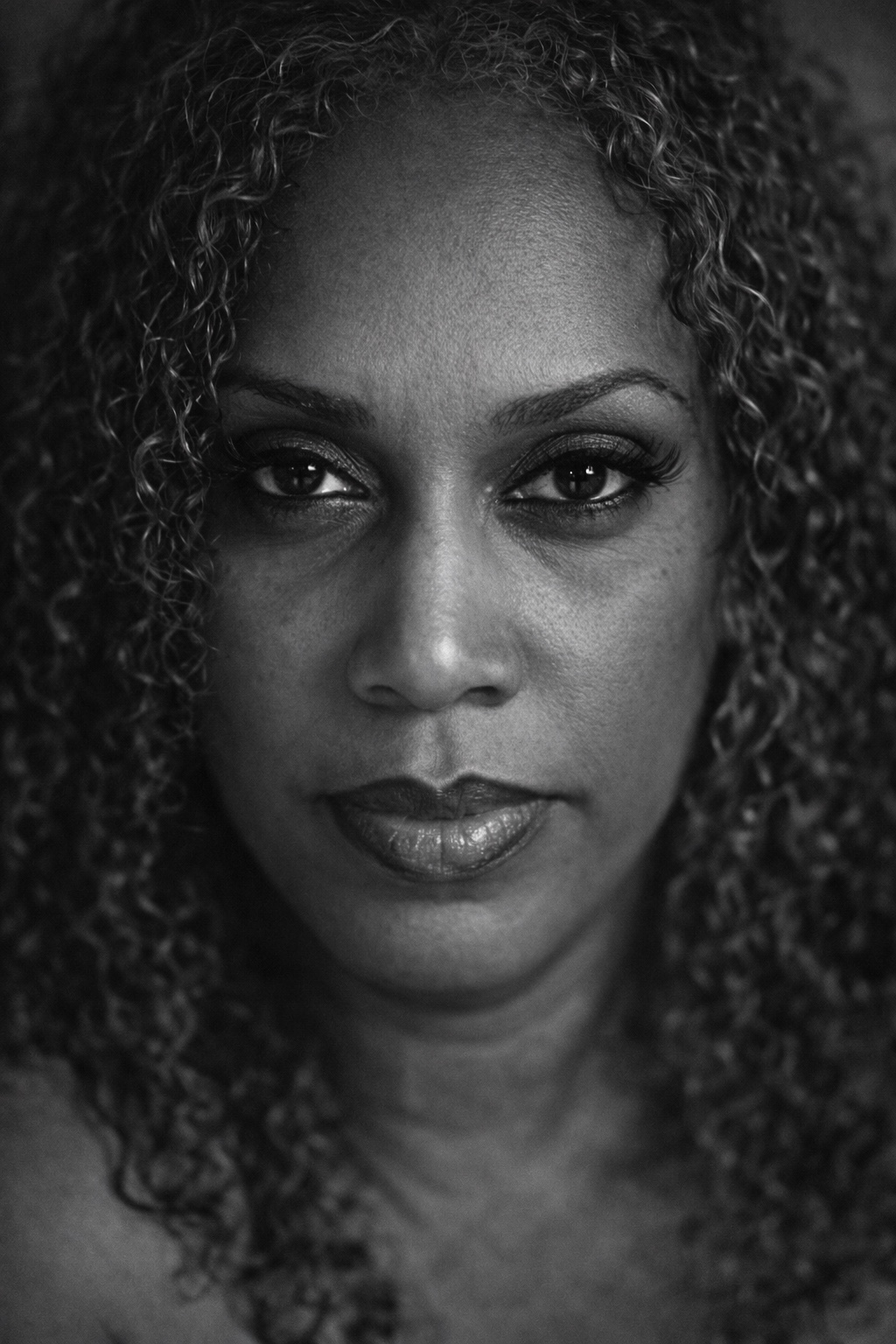 Black-and-white portrait of Zeva